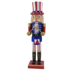 Patriotic Drummer Wooden Nutcracker Patriotic Decor 14" Texas USA  BNWT 1 Left